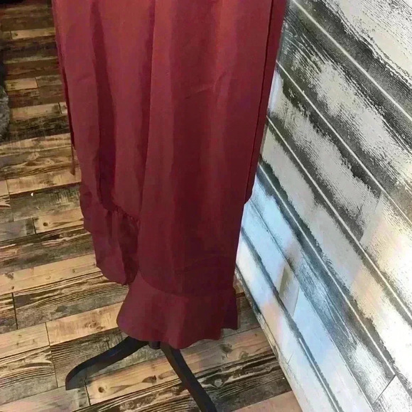 Worthington Maroon Berry Velvet  long Chiffon sleeve Blouse  size XXLT - Picture 2 of 5